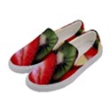 Fruits, Food, Green, Red, Strawberry, Yellow Women s Canvas Slip Ons View2