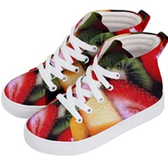 Fruits, Food, Green, Red, Strawberry, Yellow Kids  Hi-top Skate Sneakers by nateshop