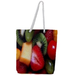 Fruits, Food, Green, Red, Strawberry, Yellow Full Print Rope Handle Tote (large) by nateshop