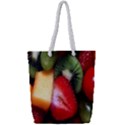 Fruits, Food, Green, Red, Strawberry, Yellow Full Print Rope Handle Tote (Small) View1