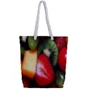 Fruits, Food, Green, Red, Strawberry, Yellow Full Print Rope Handle Tote (Small) View2