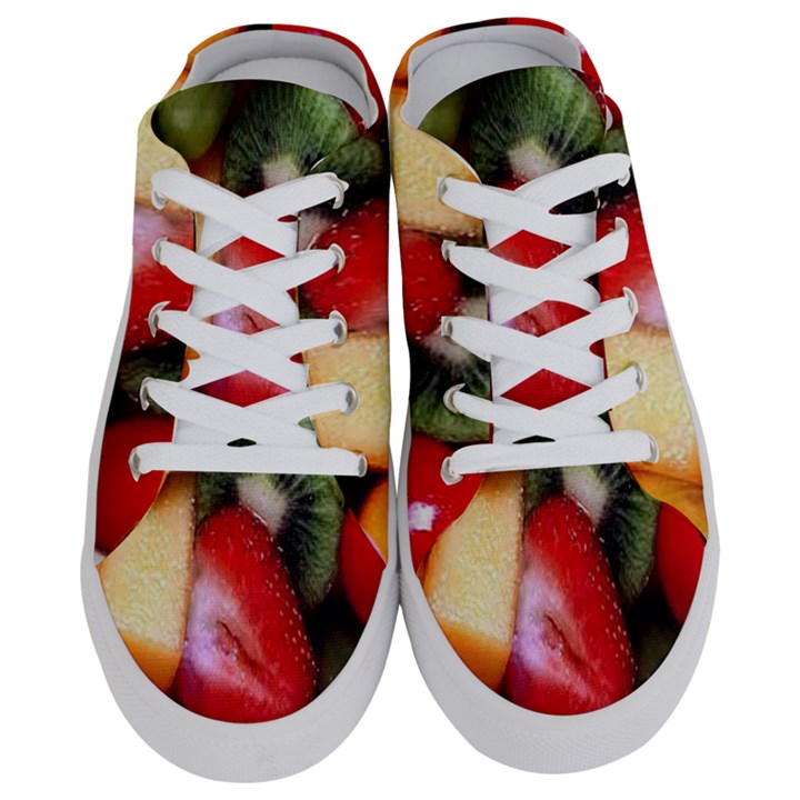 Fruits, Food, Green, Red, Strawberry, Yellow Half Slippers