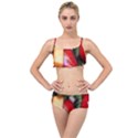 Fruits, Food, Green, Red, Strawberry, Yellow Layered Top Bikini Set View1