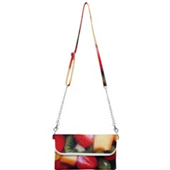 Fruits, Food, Green, Red, Strawberry, Yellow Mini Crossbody Handbag by nateshop