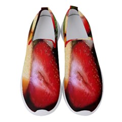 Fruits, Food, Green, Red, Strawberry, Yellow Women s Slip On Sneakers by nateshop