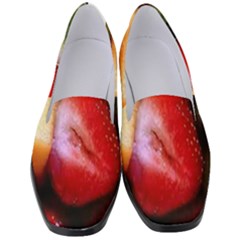 Fruits, Food, Green, Red, Strawberry, Yellow Women s Classic Loafer Heels by nateshop