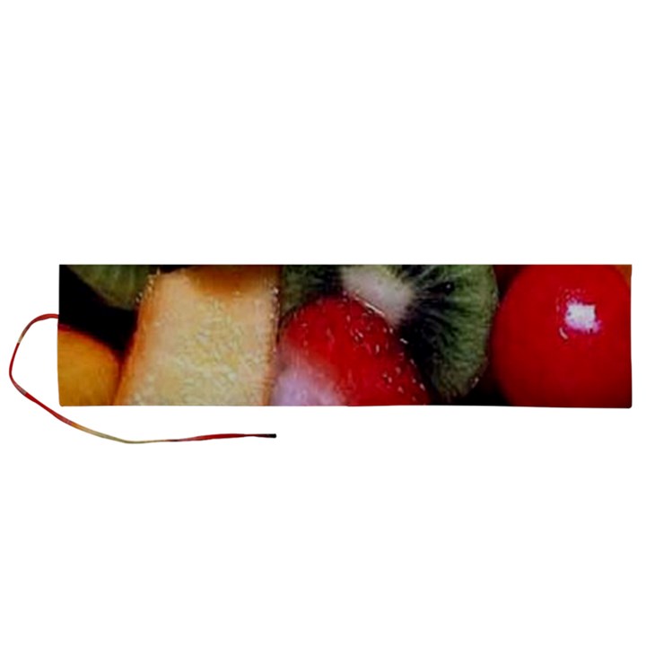 Fruits, Food, Green, Red, Strawberry, Yellow Roll Up Canvas Pencil Holder (L)