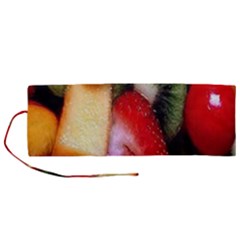 Fruits, Food, Green, Red, Strawberry, Yellow Roll Up Canvas Pencil Holder (m) by nateshop