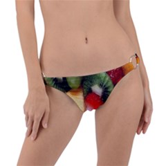 Fruits, Food, Green, Red, Strawberry, Yellow Ring Detail Bikini Bottoms by nateshop