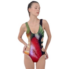 Fruits, Food, Green, Red, Strawberry, Yellow Side Cut Out Swimsuit by nateshop