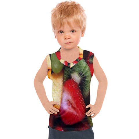 Fruits, Food, Green, Red, Strawberry, Yellow Kids  Sport Tank Top by nateshop