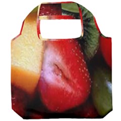 Fruits, Food, Green, Red, Strawberry, Yellow Foldable Grocery Recycle Bag by nateshop