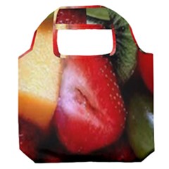 Fruits, Food, Green, Red, Strawberry, Yellow Premium Foldable Grocery Recycle Bag by nateshop