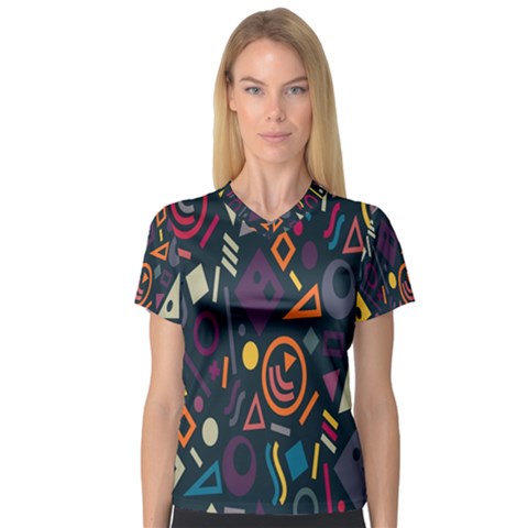 Inspired By The Colours And Shapes V-neck Sport Mesh T-shirt by nateshop