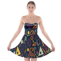 Inspired By The Colours And Shapes Strapless Bra Top Dress by nateshop