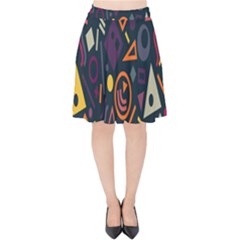 Inspired By The Colours And Shapes Velvet High Waist Skirt by nateshop