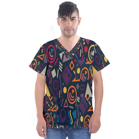 Inspired By The Colours And Shapes Men s V-neck Scrub Top by nateshop