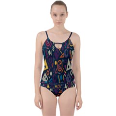 Inspired By The Colours And Shapes Cut Out Top Tankini Set by nateshop