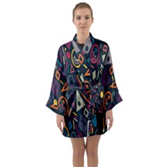 Inspired By The Colours And Shapes Long Sleeve Satin Kimono by nateshop