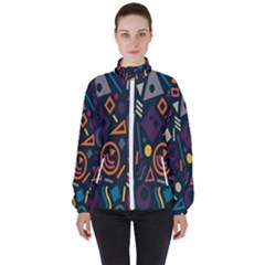 Inspired By The Colours And Shapes Women s High Neck Windbreaker by nateshop