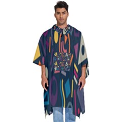 Inspired By The Colours And Shapes Men s Hooded Rain Ponchos