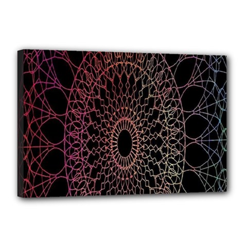 Mandala   Lockscreen , Aztec Canvas 18  X 12  (stretched) by nateshop