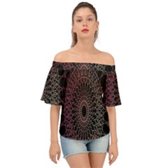 Mandala   Lockscreen , Aztec Off Shoulder Short Sleeve Top