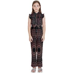 Mandala   Lockscreen , Aztec Kids  Sleeveless Ruffle Edge Band Collar Chiffon One Piece by nateshop