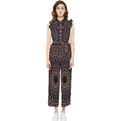 Mandala   Lockscreen , Aztec Women s Frill Top Chiffon Jumpsuit by nateshop