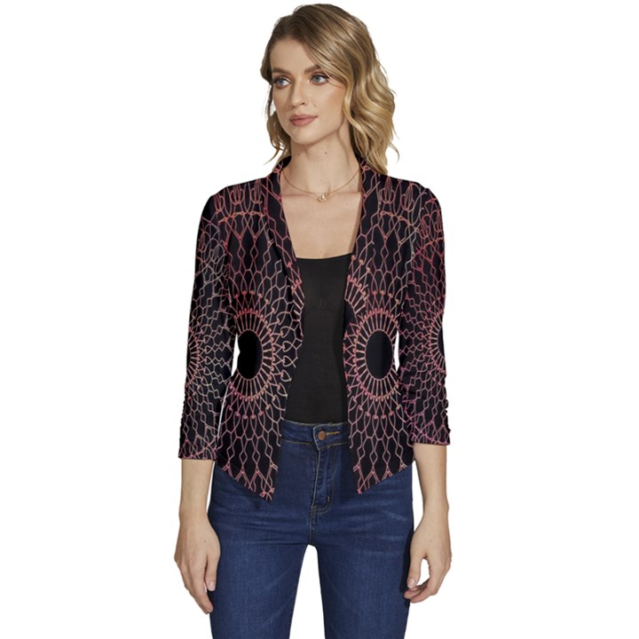 Mandala   Lockscreen , Aztec Women s Casual 3/4 Sleeve Spring Jacket