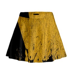 Yellow Best, Black, Black And White, Emoji High Mini Flare Skirt