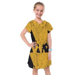 Yellow Best, Black, Black And White, Emoji High Kids  Drop Waist Dress