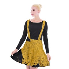 Yellow Best, Black, Black And White, Emoji High Suspender Skater Skirt by nateshop