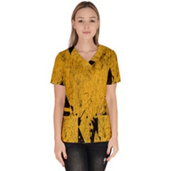 Yellow Best, Black, Black And White, Emoji High Women s V-neck Scrub Top by nateshop