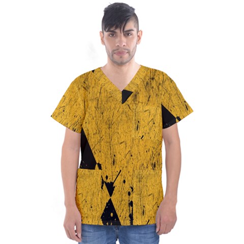 Yellow Best, Black, Black And White, Emoji High Men s V-neck Scrub Top by nateshop