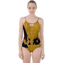 Yellow Best, Black, Black And White, Emoji High Cut Out Top Tankini Set by nateshop