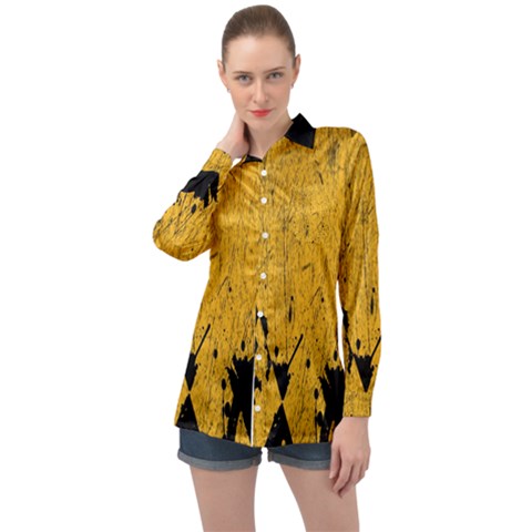 Yellow Best, Black, Black And White, Emoji High Long Sleeve Satin Shirt by nateshop