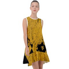 Yellow Best, Black, Black And White, Emoji High Frill Swing Dress by nateshop