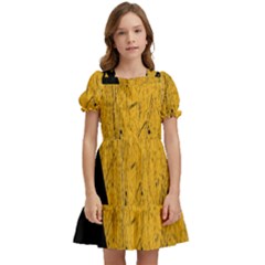 Yellow Best, Black, Black And White, Emoji High Kids  Puff Sleeved Dress by nateshop