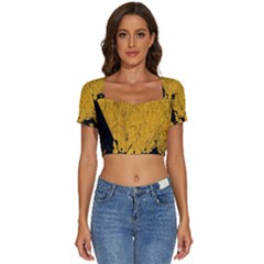 Yellow Best, Black, Black And White, Emoji High Short Sleeve Square Neckline Crop Top  by nateshop