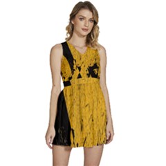 Yellow Best, Black, Black And White, Emoji High Sleeveless High Waist Mini Dress by nateshop