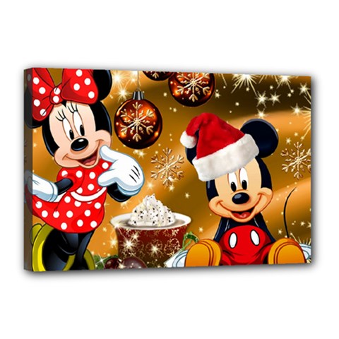 Cartoons, Disney, Merry Christmas, Minnie Canvas 18  X 12  (stretched) by nateshop