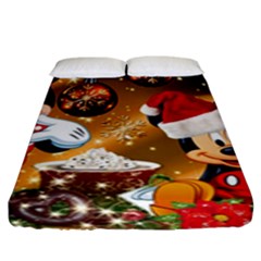 Cartoons, Disney, Merry Christmas, Minnie Fitted Sheet (king Size) by nateshop