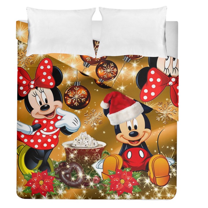 Cartoons, Disney, Merry Christmas, Minnie Duvet Cover Double Side (Queen Size)