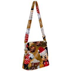 Cartoons, Disney, Merry Christmas, Minnie Zipper Messenger Bag by nateshop