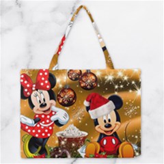 Cartoons, Disney, Merry Christmas, Minnie Zipper Medium Tote Bag by nateshop