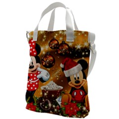 Cartoons, Disney, Merry Christmas, Minnie Canvas Messenger Bag by nateshop