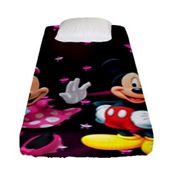 Cartoons, Disney, Mickey Mouse, Minnie Fitted Sheet (single Size) by nateshop