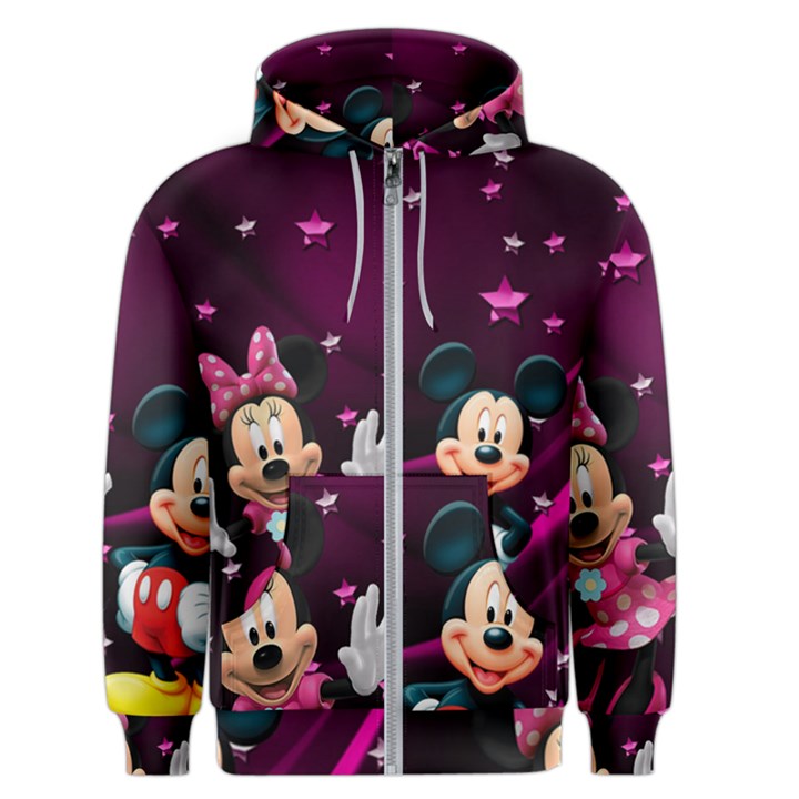 Cartoons, Disney, Mickey Mouse, Minnie Men s Zipper Hoodie