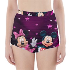 Cartoons, Disney, Mickey Mouse, Minnie High-waisted Bikini Bottoms by nateshop